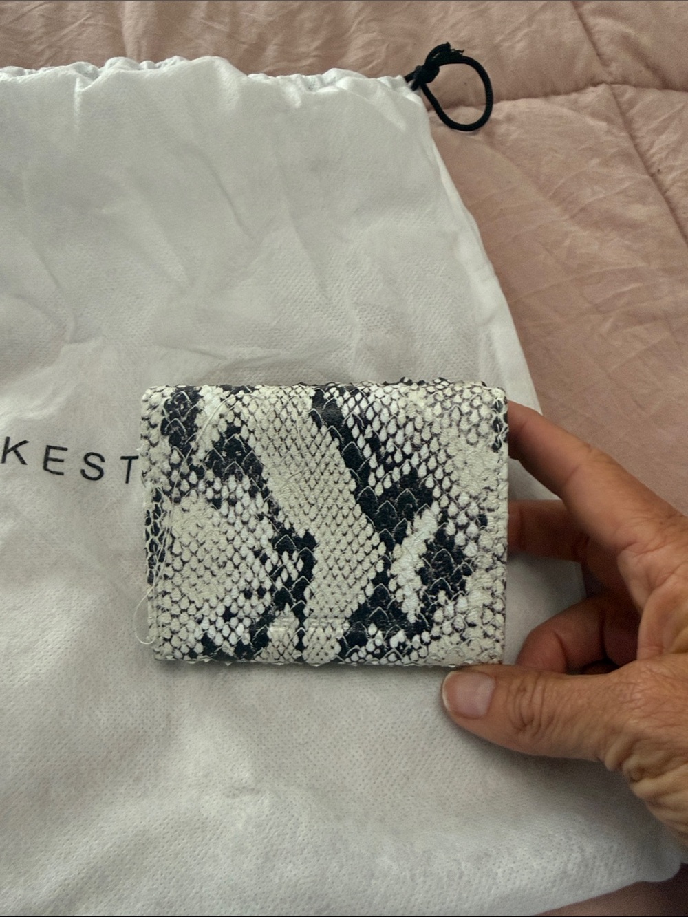 Aimee Kestenberg Silver and Black Snakeskin Card Wallet - Picture 7 of 13